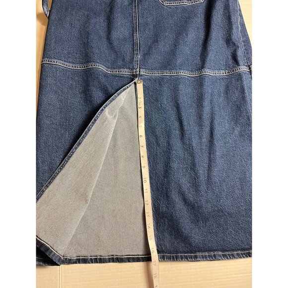 NWT-A.n.a Womens High-Rise Denim Wrap Skirt Size 12 classic Maxi/midi - Picture 8 of 11